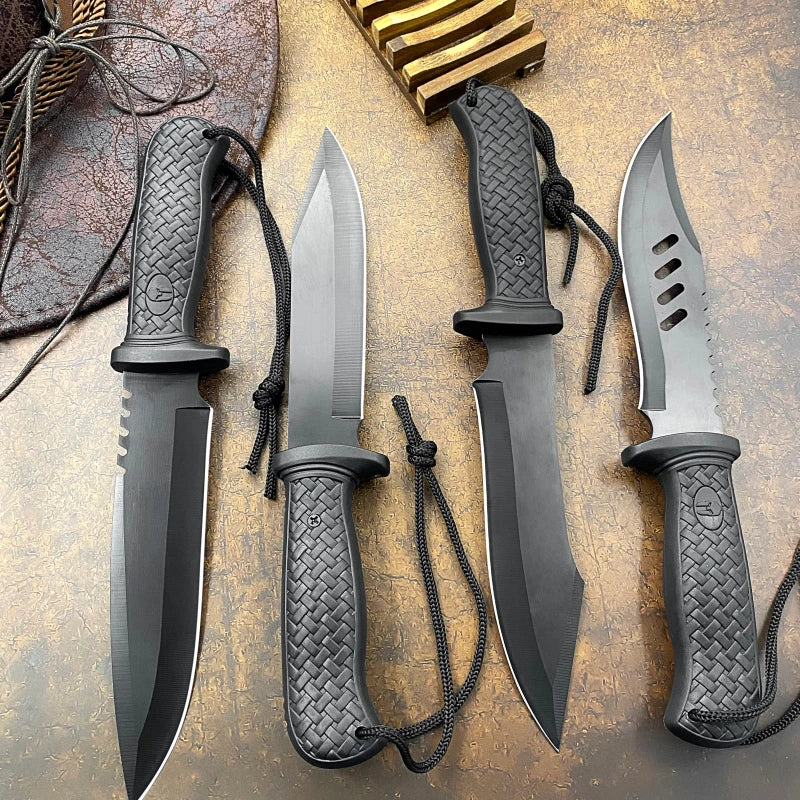 Wilderness Camping Outdoor survival knife Self-defense Tactical Fighting Knife High hardness sharp K-sheath pocket straight knif