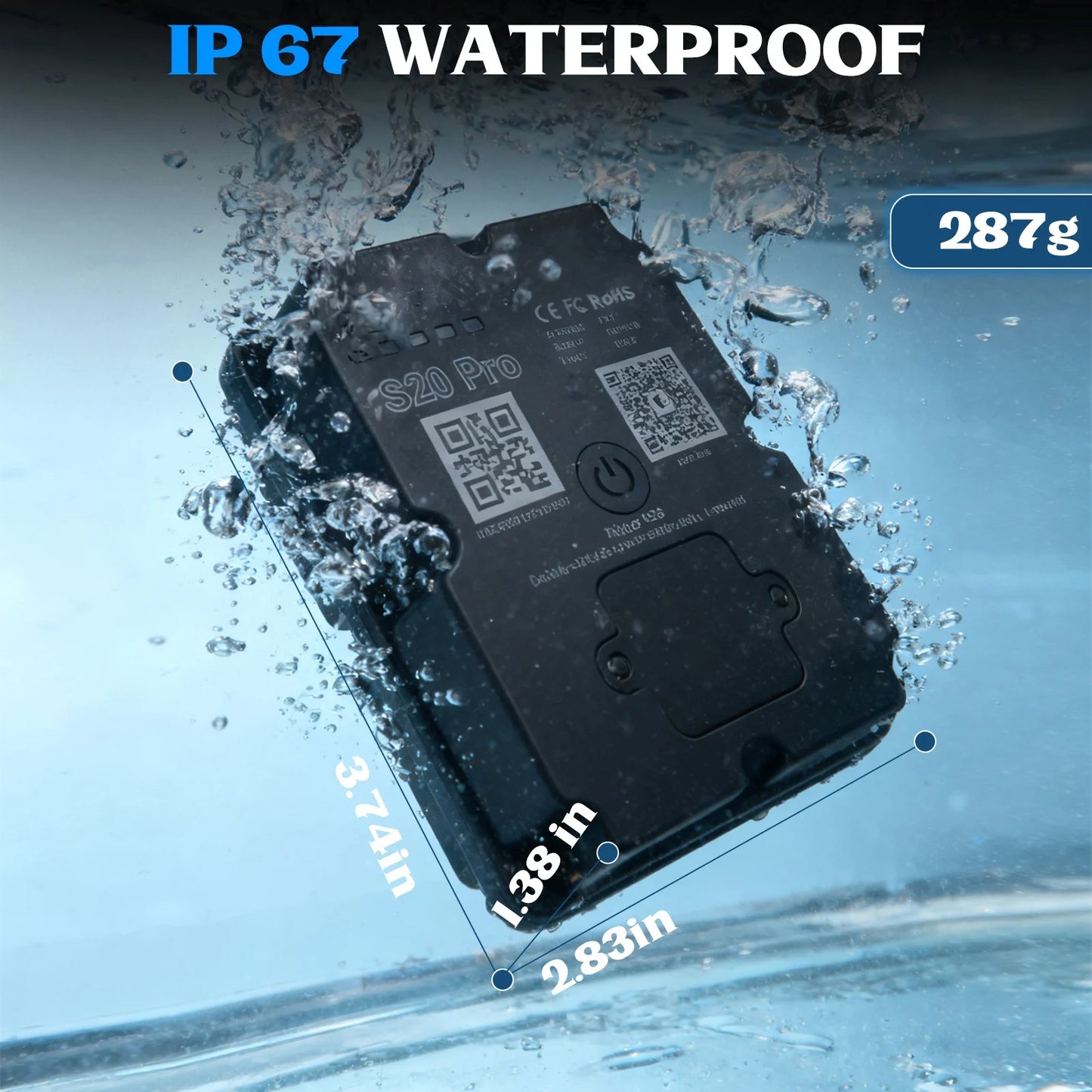 Wanway 4G GPS Tracker LL301 | 7500mAh Battery Magnetic Waterproof Anti-Theft Asset Tracker | WiFi+LBS+GPS Real-Time Location Fin