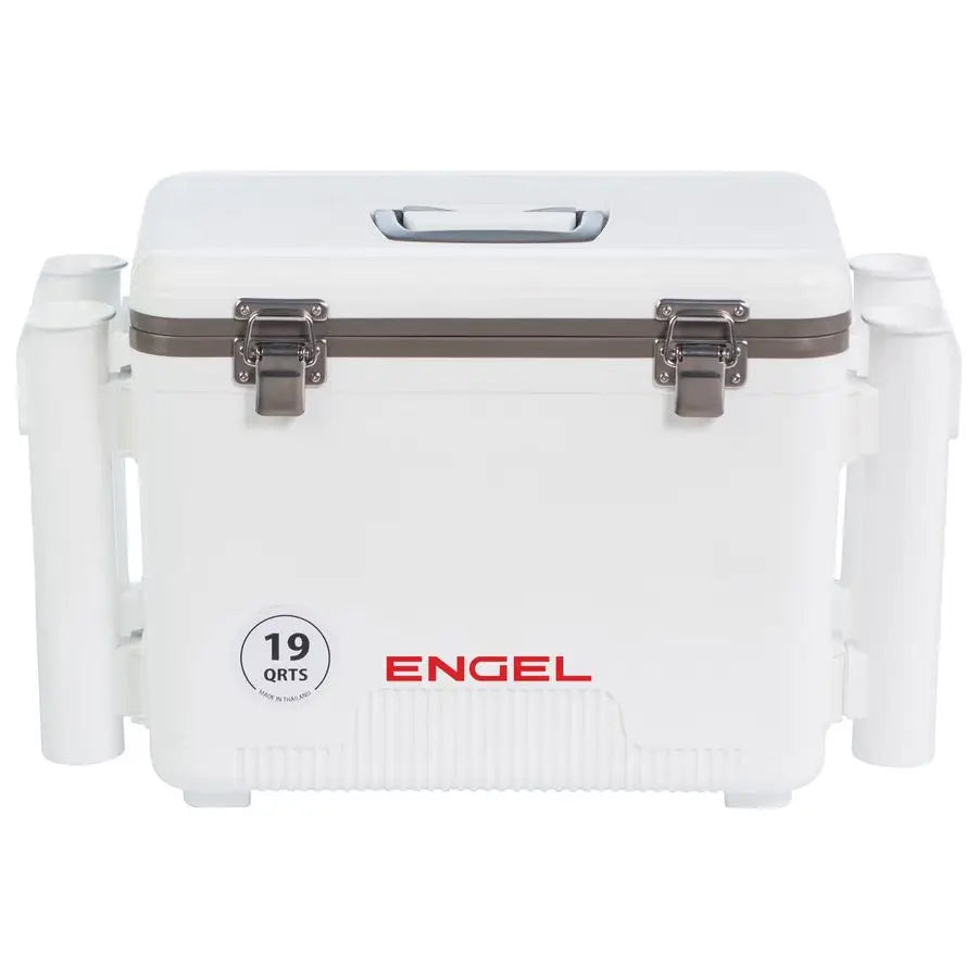 UC19 19qt LeakProof, Air Tight, Fishing Drybox Cooler with Builtin Fishing Rod Holders, Also Makes The Perfect Small Hard Shell