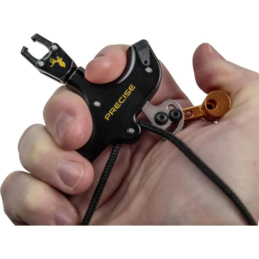 Precise Bow Archery Release - 4-Finger Design for Full Drawing Power, Torque-Free 360° Rotation, Smooth Release, Adjustable Thum