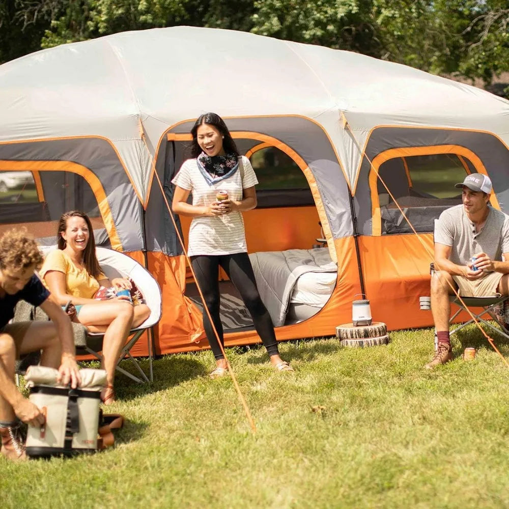 Tent for Family Camping | 10 Person / 11 Person / 12 Person Large Multi Room Cabin Tents for Car Camping & Outdoor Adventures