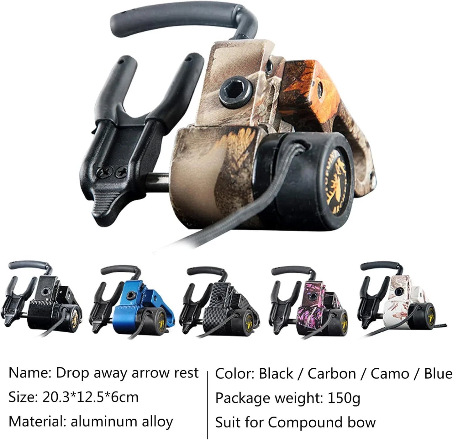 1pc Aluminium Alloy Fall Arrow Rest Adjustable Compound Bow Arrow Rest for Left/Right Hand Bow Hunting Shooting Accessories