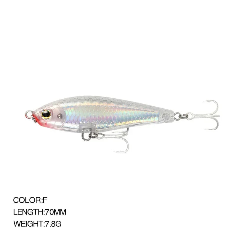 70mm 7.8g 3D Inshore Twitch Bait Lures Saltwater Trout Fishing Freshwater Long-range Bait Pencil Pesca Floating Minnow Wobblers