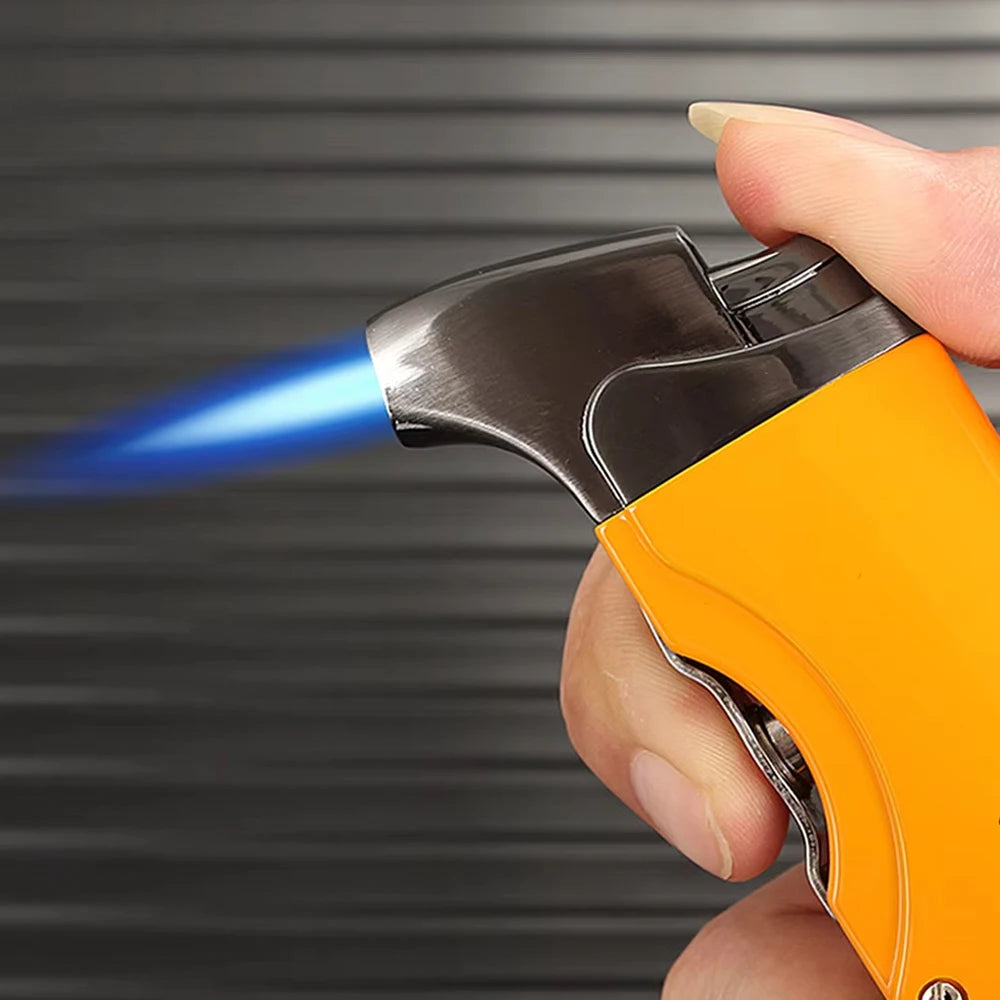 Windproof Butane Lighter Cutter Cigar Accessories Set Metal  Gas Torch Lighters Stainless Steel Sharp Cigar Cutter