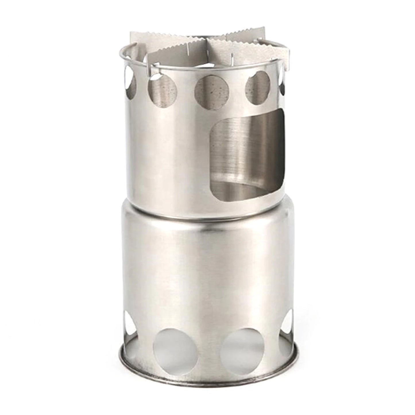 Portable Outdoor 304 Stainless Steel Wood-burning Stove Set Camping Folding Windproof Stove Heating Stove Barbecue Set
