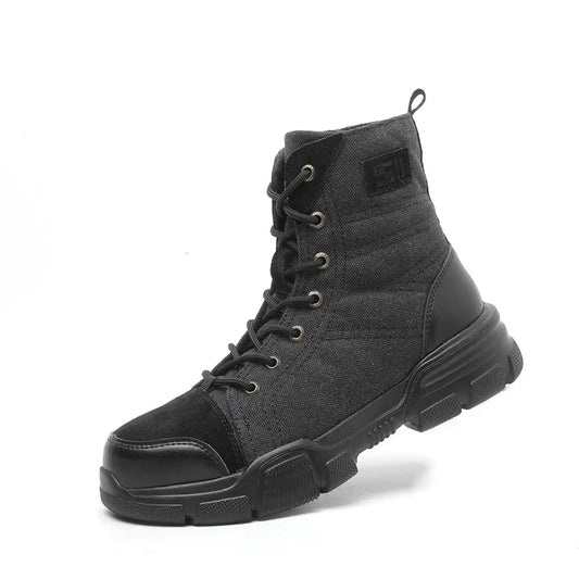 SUADEX Steel Toe Boots for Men Work Boots Indestructible Work Shoes Desert Safety Boots Safety Shoes 36-48