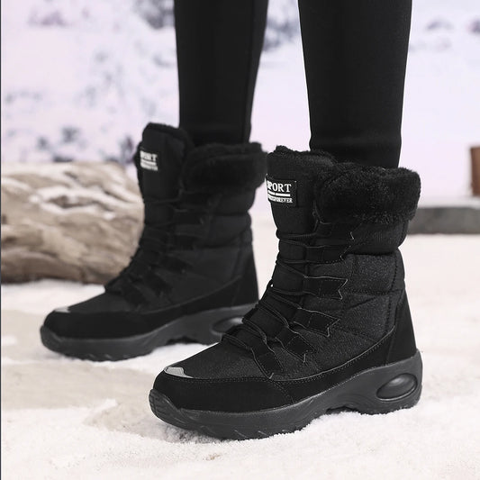 New Winter Women Boots High Quality Warm Snow Boots Lace-up Comfortable Ankle Boots Outdoor Waterproof Hiking Boots Size 36-43