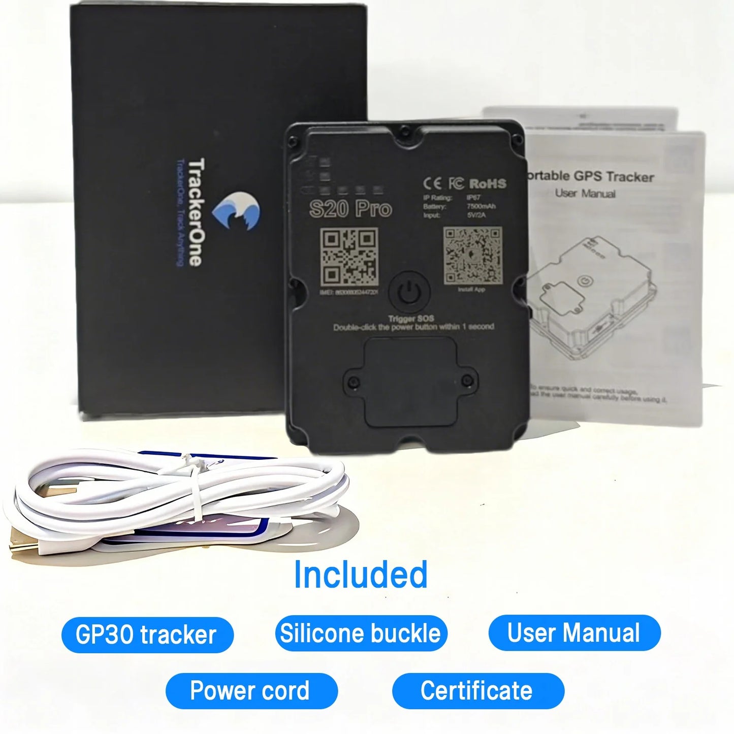 Wanway 4G GPS Tracker LL301 | 7500mAh Battery Magnetic Waterproof Anti-Theft Asset Tracker | WiFi+LBS+GPS Real-Time Location Fin