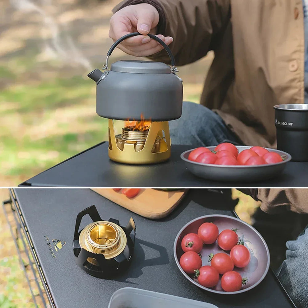Portable Mini Alcohol Stove Burner Adjustable Firepower GEAR Stove Aluminum Alloy Bracket Ultralight Brass Outdoor Camping Stove