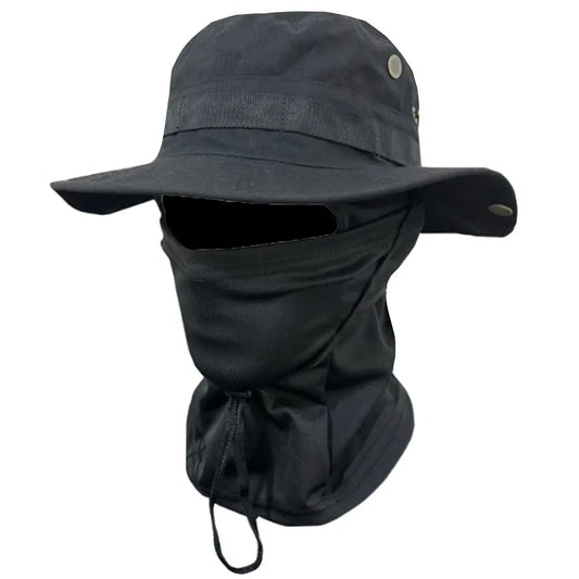 Boonie Hat Full Face Mask Set Wide Brim Fishing Hat Sun Protection Bucket Hat for Men Women Fishing Hiking Camping