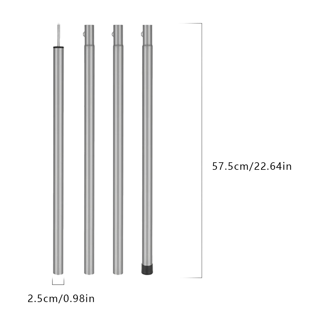 Portable Outdoor Canopy Pole Wind Resistance Detachable Beach Shelter Tarp Awning Pole for Backpacking Camping Accessories