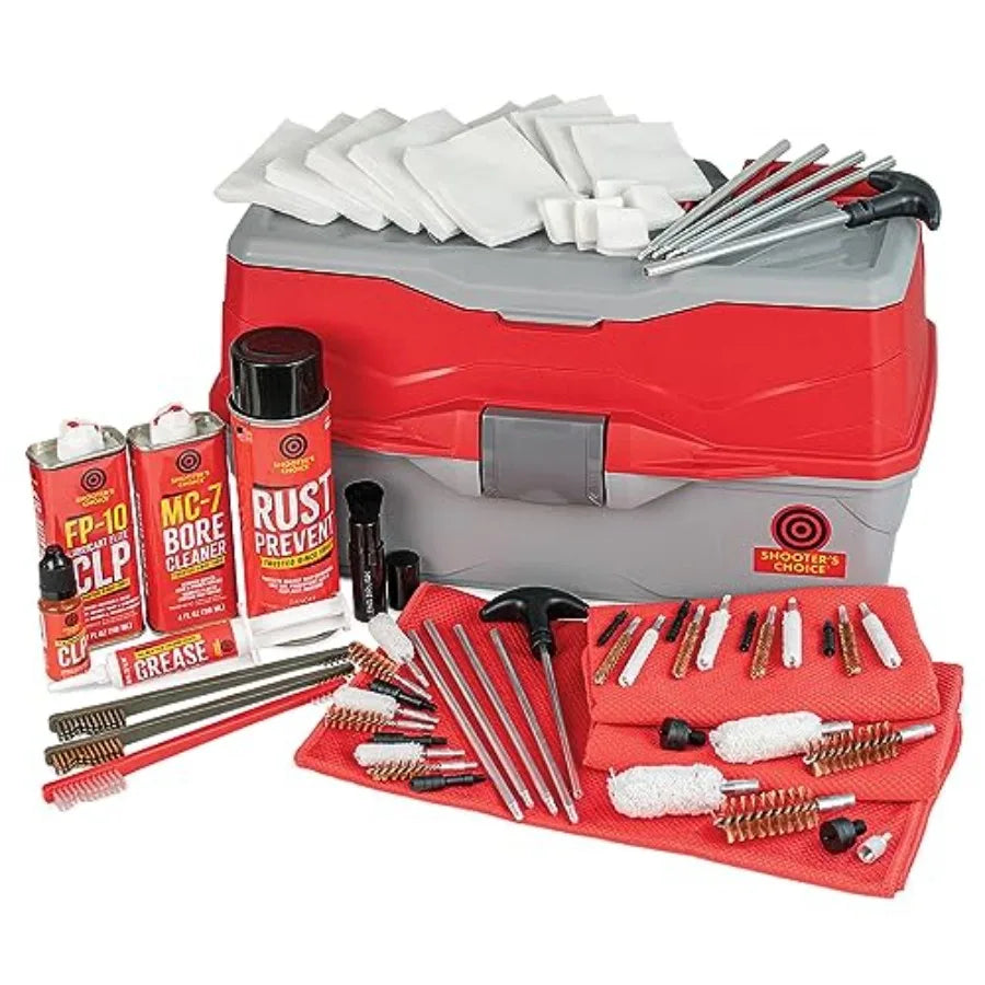Shooter's Choice Bullseye Box Universal Rifle Pistol Shotgun Cleaning Kit for Precision Firearms Maintenance in Tactical Shooti