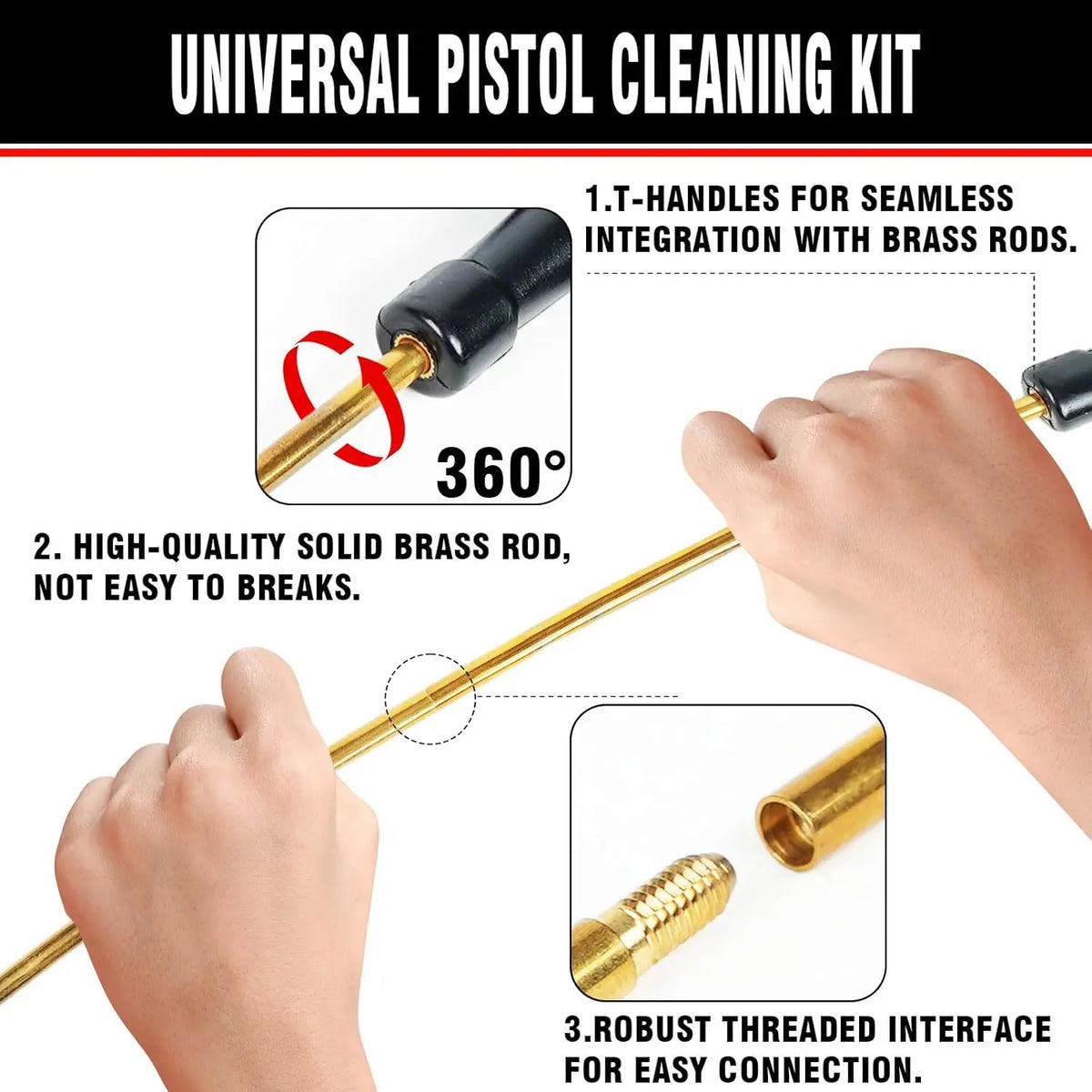 87 pcs Gun Cleaning Kit Pro Universal Handgun For .22, .357, 9mm, .38, .40, and .45 caliber handguns