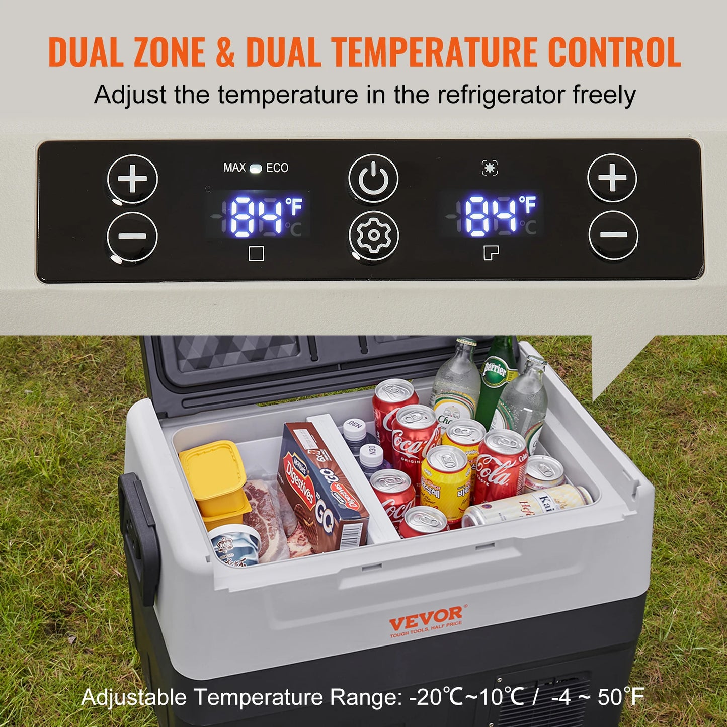 SucceBuy 35L/45L/55L Portable Foldable Handle Car Refrigerator with Wheel Compressor Freezer for Camping Picnics Car Home Traval
