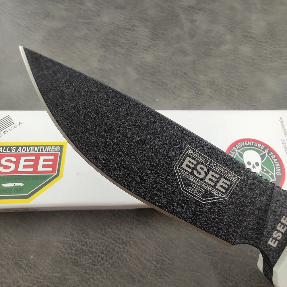 ESEE 4 EDC Straight Knife D2 Blade G10 Handle Kydex Sheath Jungle Adventure Camping Picnic Trekking Climbing Portable Fruit Cutting Tool Fishing Forest Exploration Mountain Trip Wild Camping Field Harvest Outdoor BBQ Handcraf
