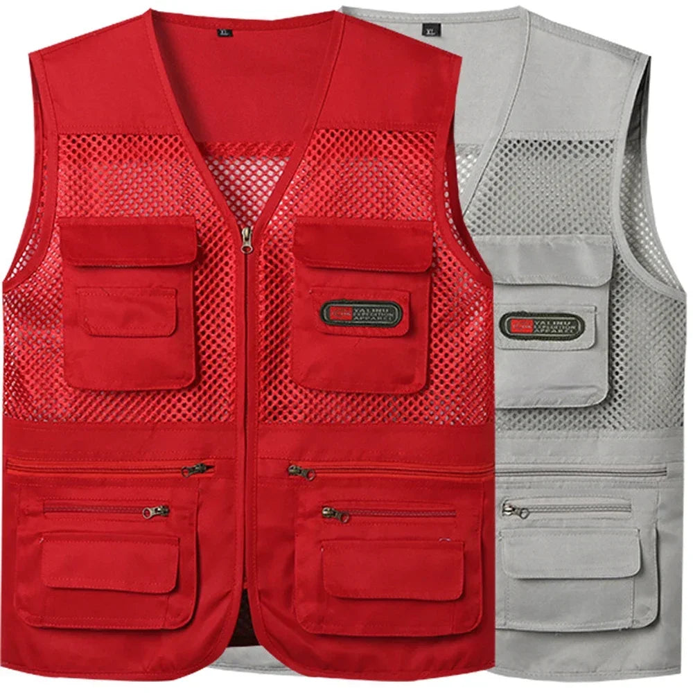 Summer Thin Mesh Vest Leisure Multi-pocket Photography Fishing Vest Mountaineering Tourism Outdoor Sports Breathable Undershirt