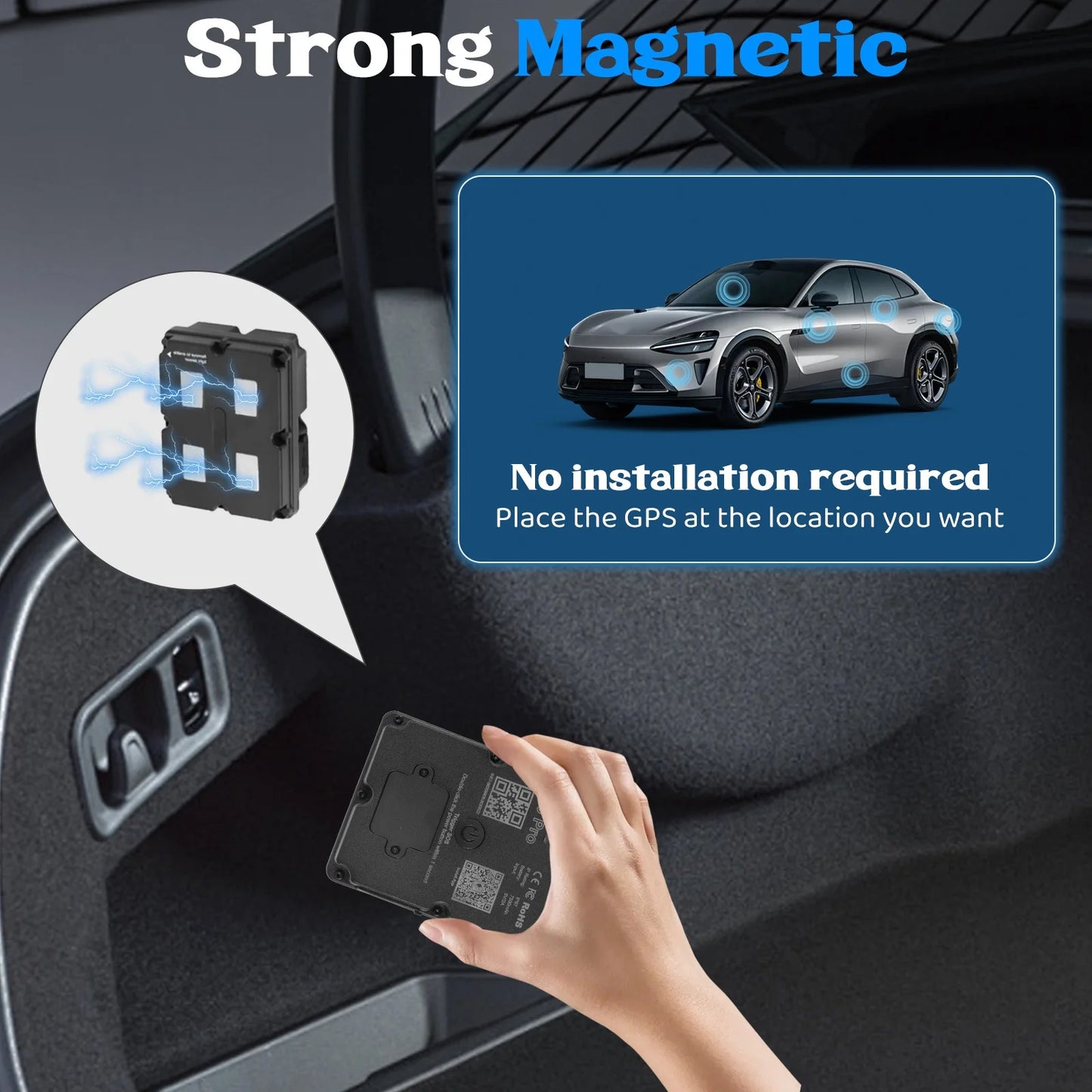 Wanway 4G GPS Tracker LL301 | 7500mAh Battery Magnetic Waterproof Anti-Theft Asset Tracker | WiFi+LBS+GPS Real-Time Location Fin