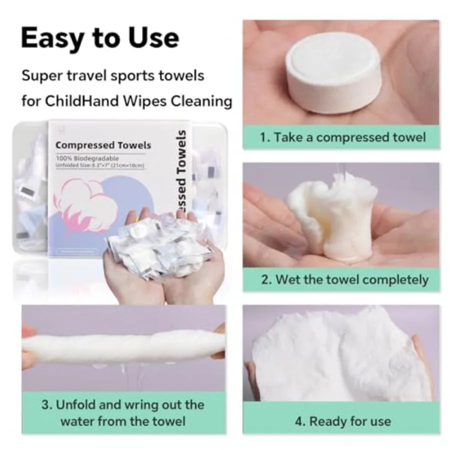 80 Pcs Mini Compressed Towel Tablets Disposable Compressed Face Towels Portable Bulk Compressed Coin Tissues for Travel Camping