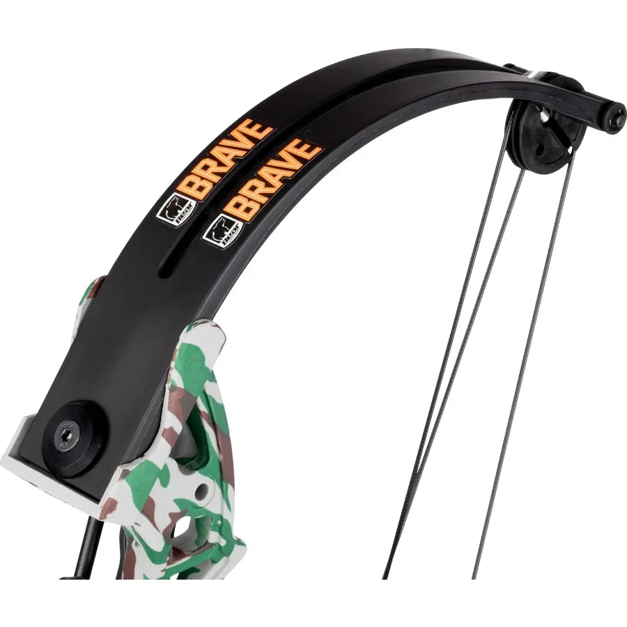 Bear Archery Brave Bow Set for Youth Recommended Ages 812 Right Handed Continuous Draw Weight Up to 25 lb. Continuous Draw Leng