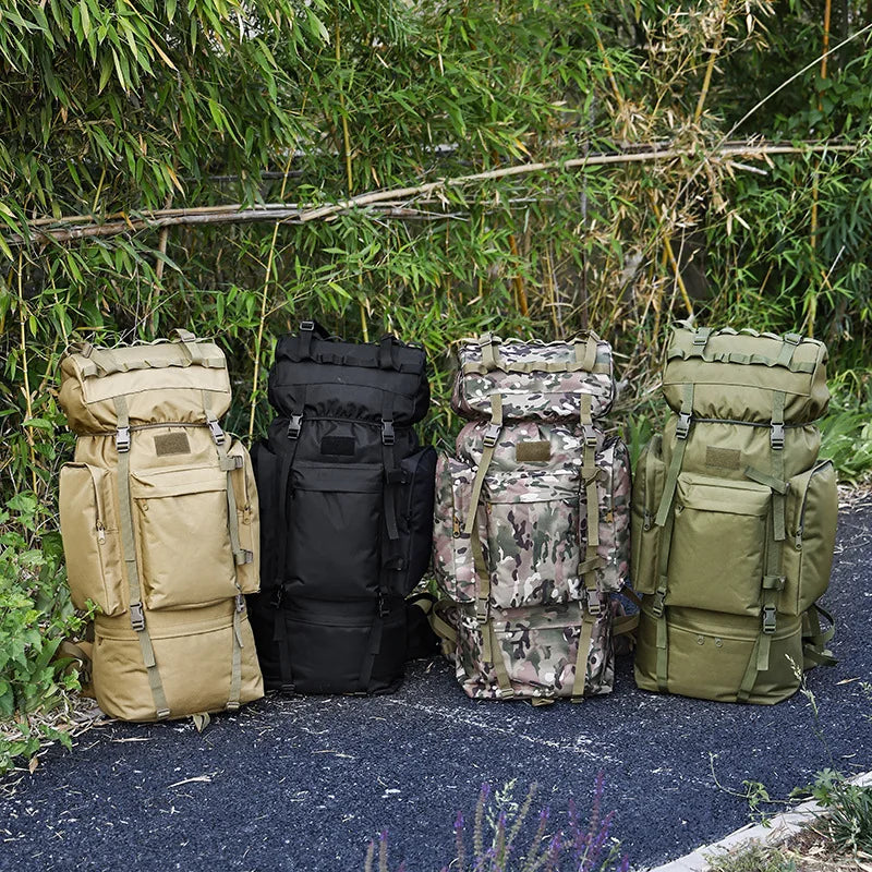 110L Large Capacity Outdoor Hiking Camping Backpack Sports Travel Backpack Frame Hiking Bag