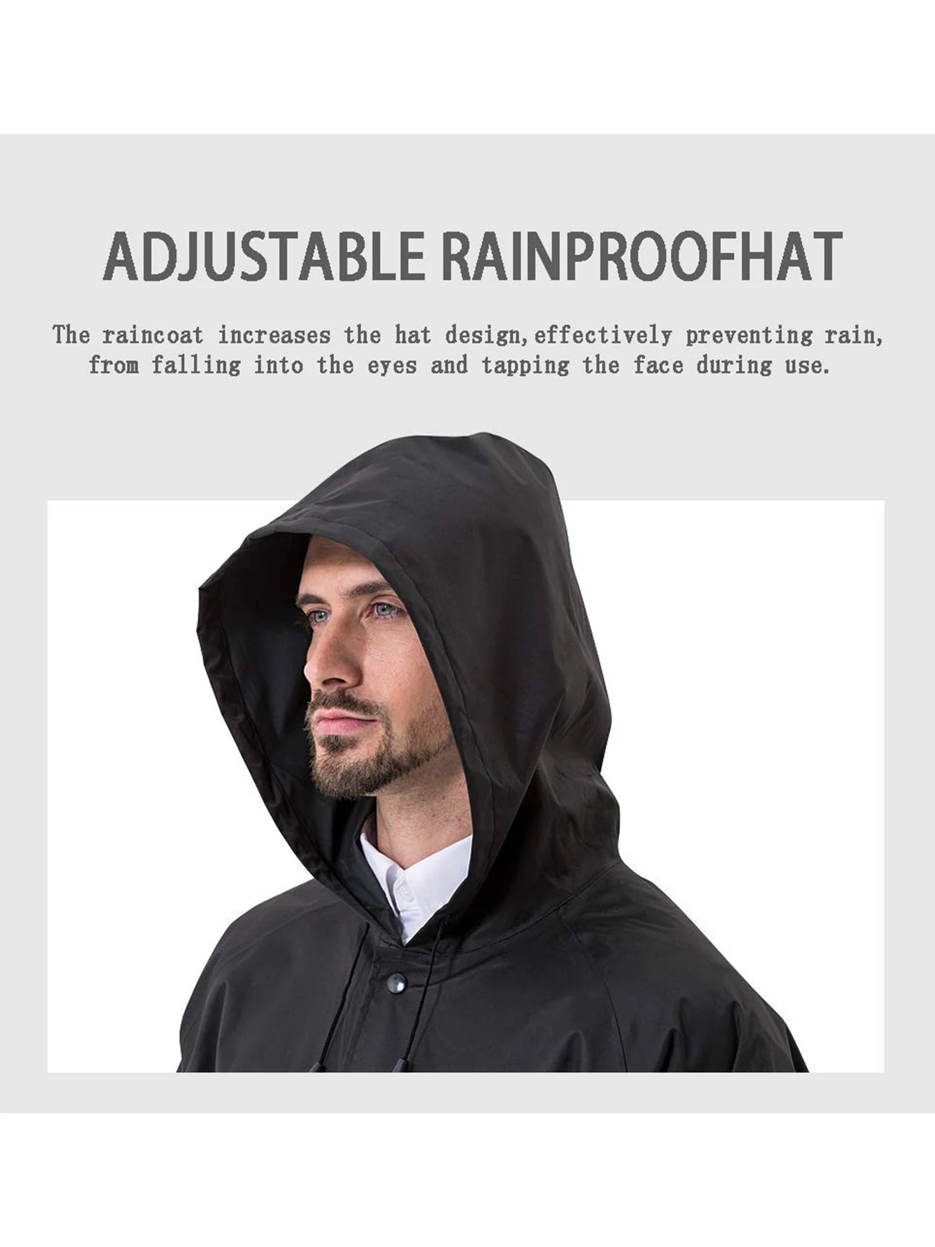 Pahajim Long Hooded Safety Rain Jacket Rain Suit Waterproof Raincoat for Men and Women Outdoor All-Sport Breathable