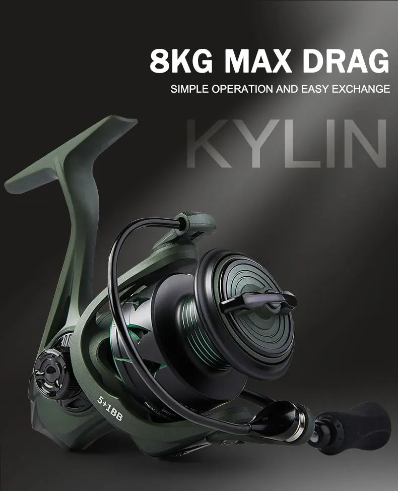 BILLINGS Spinning Reel 17.6 LB Max Drag 5.2:1 Gear Ratio Smooth 5+1BB Spinning Fishing Reels with Anti-Reverse Metal Spool & CNC Rocker for Fresh Saltwater Bass Trout Fishing