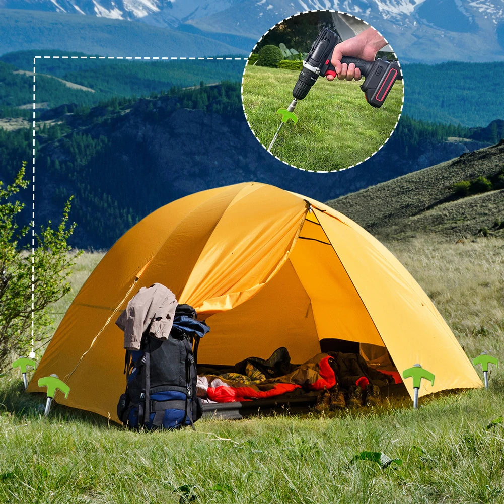 8Pcs Heavy Duty Spiral Screw with Hex Socket Stakes Tent Pile Ground Nail Anchors Fixed Pin Pegs For Outdoor Camping Tools