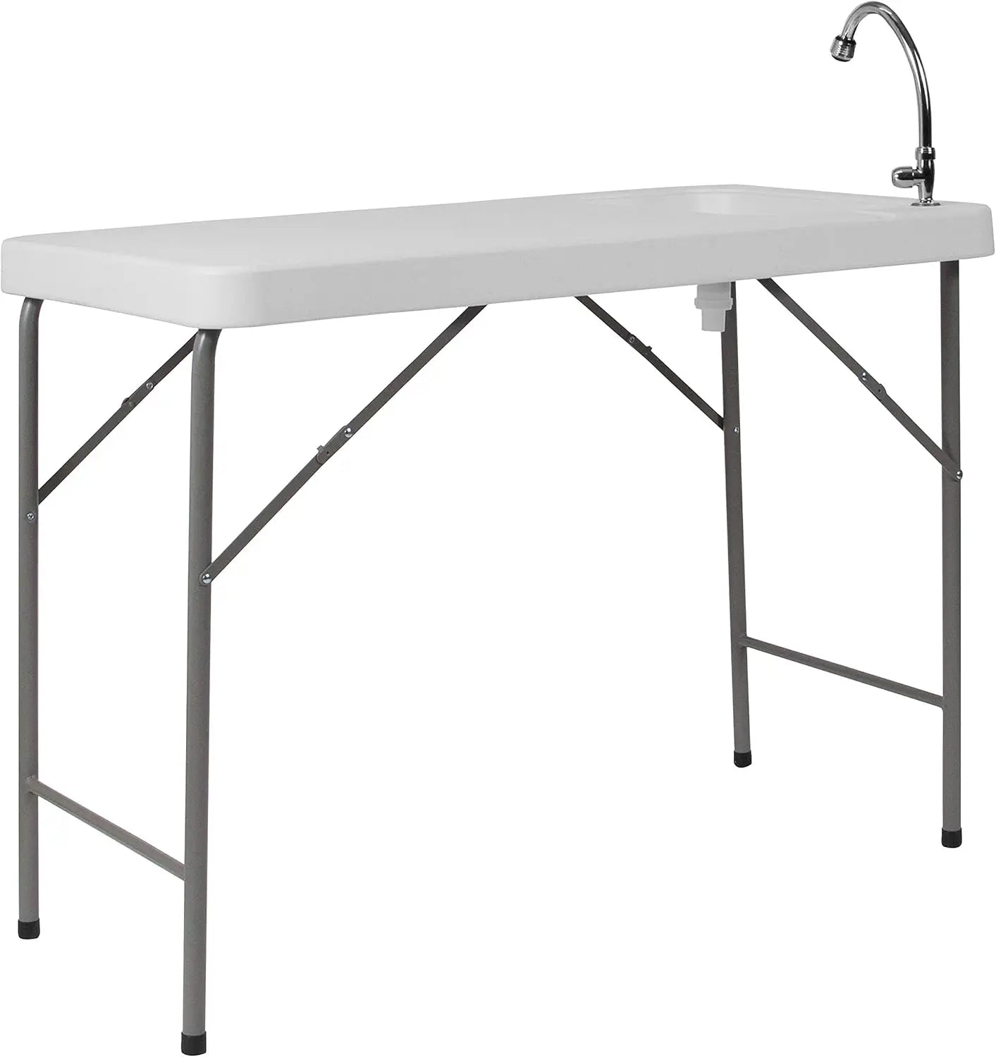 Portable Outdoor Camping Sink Table with Faucet and Hose for Fish Cleaning and Hand Washing