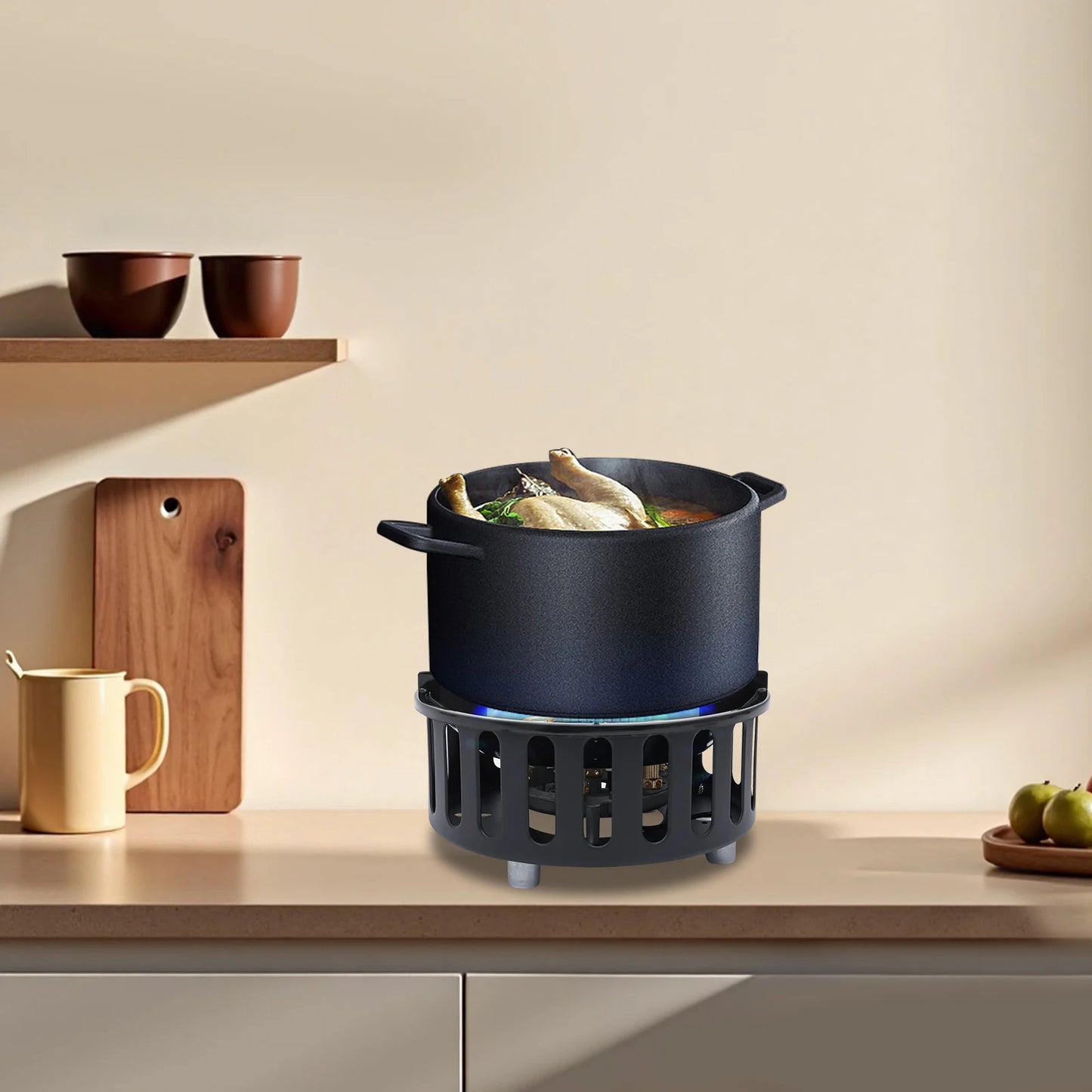 21000W Portable Butane Camping Stove outdoor burner with 2 Adapters Gas Stove propane portable stove for Outdoor Frying Boiling